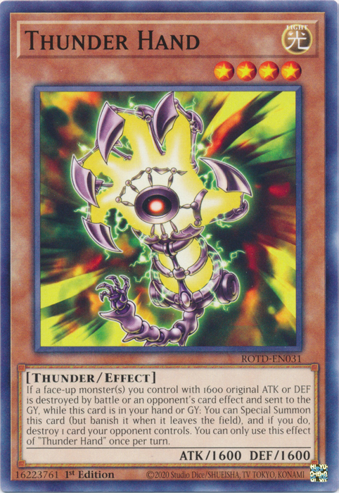 Thunder Hand [ROTD-EN031] Common | Shuffle n Cut Hobbies & Games