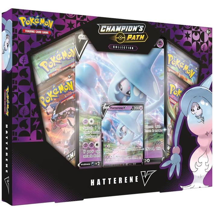 POKEMON TCG - V Box: Champion's Path Collection Hatterene | Shuffle n Cut Hobbies & Games