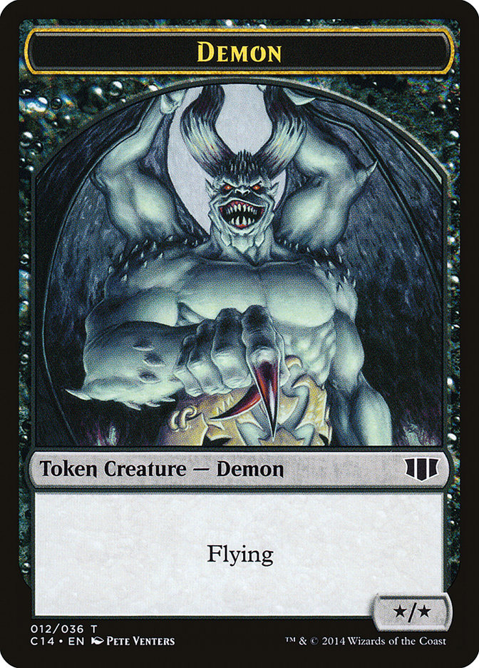 Demon (012/036) // Zombie (016/036) Double-Sided Token [Commander 2014 Tokens] | Shuffle n Cut Hobbies & Games