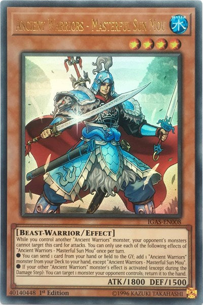 Ancient Warriors - Masterful Sun Mou [IGAS-EN008] Ultra Rare | Shuffle n Cut Hobbies & Games