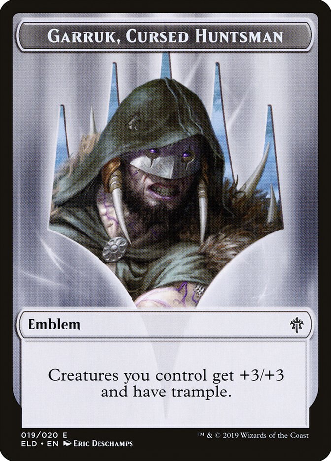 Garruk, Cursed Huntsman Emblem [Throne of Eldraine Tokens] | Shuffle n Cut Hobbies & Games