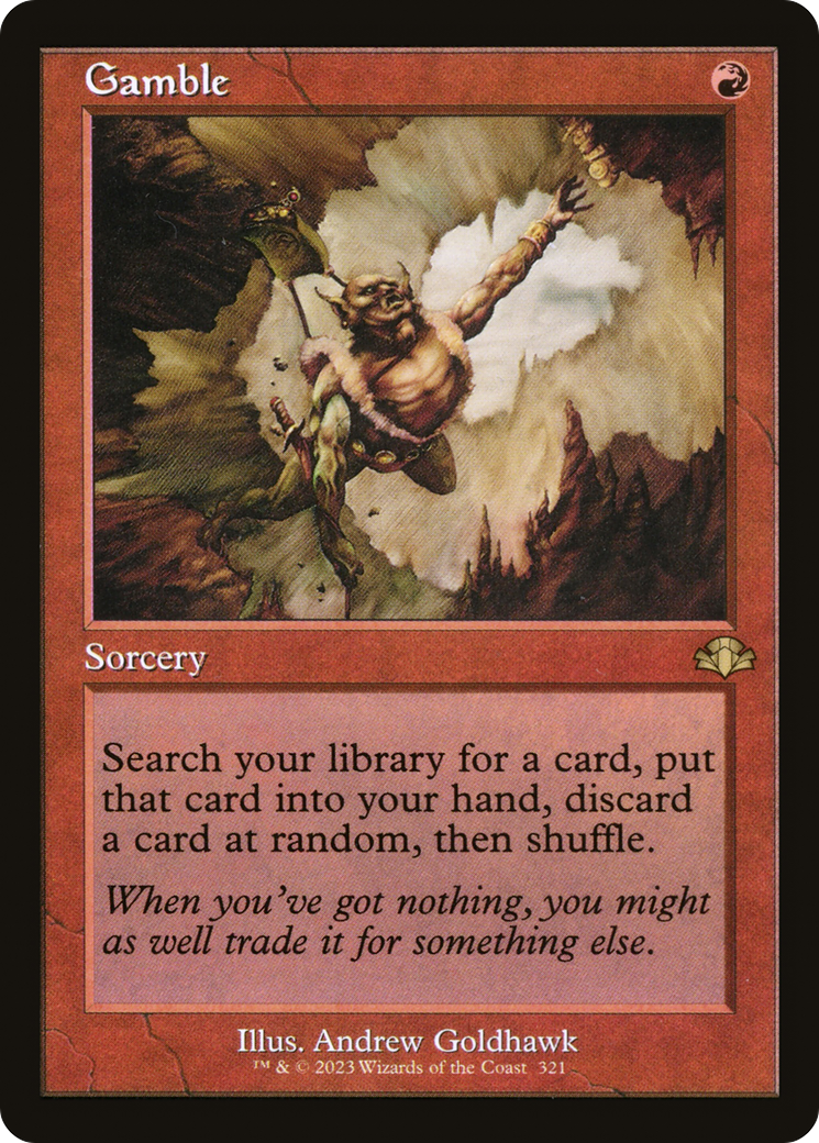 Gamble (Retro) [Dominaria Remastered] | Shuffle n Cut Hobbies & Games