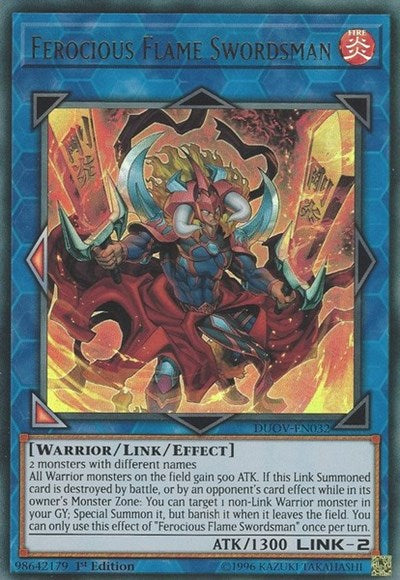 Ferocious Flame Swordsman [DUOV-EN032] Ultra Rare