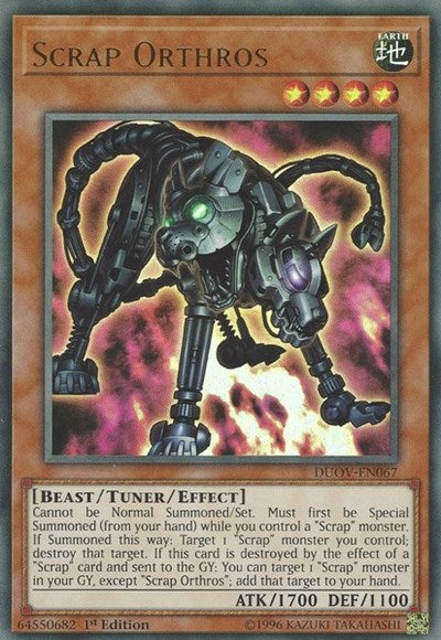 Scrap Orthros [DUOV-EN067] Ultra Rare | Shuffle n Cut Hobbies & Games