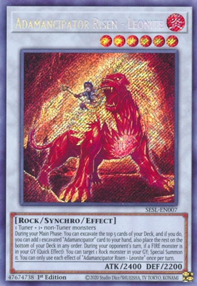 Adamancipator Risen - Leonite [SESL-EN007] Secret Rare | Shuffle n Cut Hobbies & Games