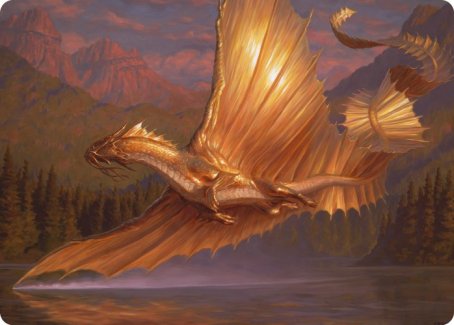 Adult Gold Dragon Art Card [Dungeons & Dragons: Adventures in the Forgotten Realms Art Series] | Shuffle n Cut Hobbies & Games