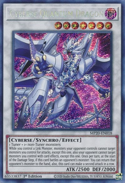 Cyberse Quantum Dragon [MP20-EN018] Prismatic Secret Rare | Shuffle n Cut Hobbies & Games