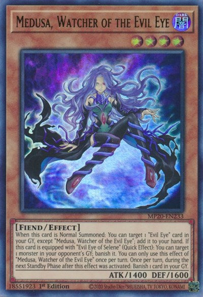 Medusa, Watcher of the Evil Eye [MP20-EN233] Ultra Rare | Shuffle n Cut Hobbies & Games