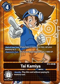 BT2-089: Tai Kamiya (Official Tournament Pack Vol.3) | Shuffle n Cut Hobbies & Games