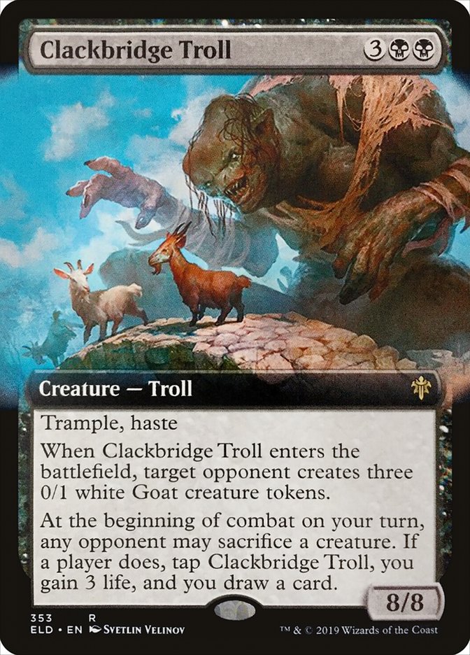 Clackbridge Troll (Extended Art) [Throne of Eldraine] | Shuffle n Cut Hobbies & Games