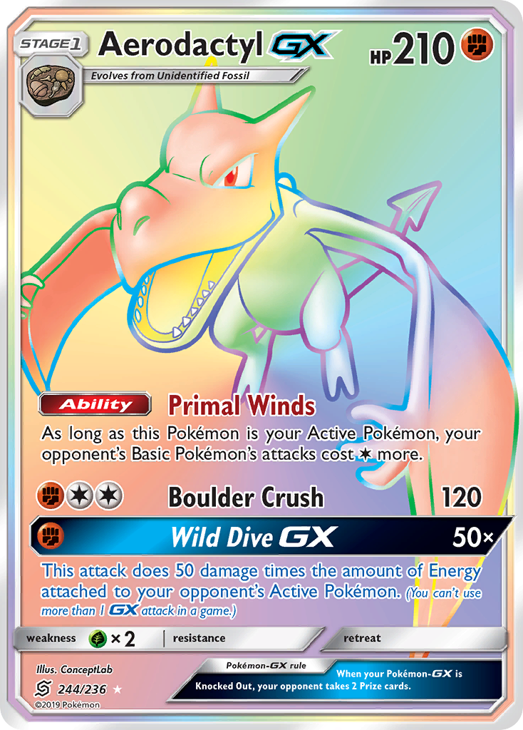 Aerodactyl GX (244/236) [Sun & Moon: Unified Minds] | Shuffle n Cut Hobbies & Games