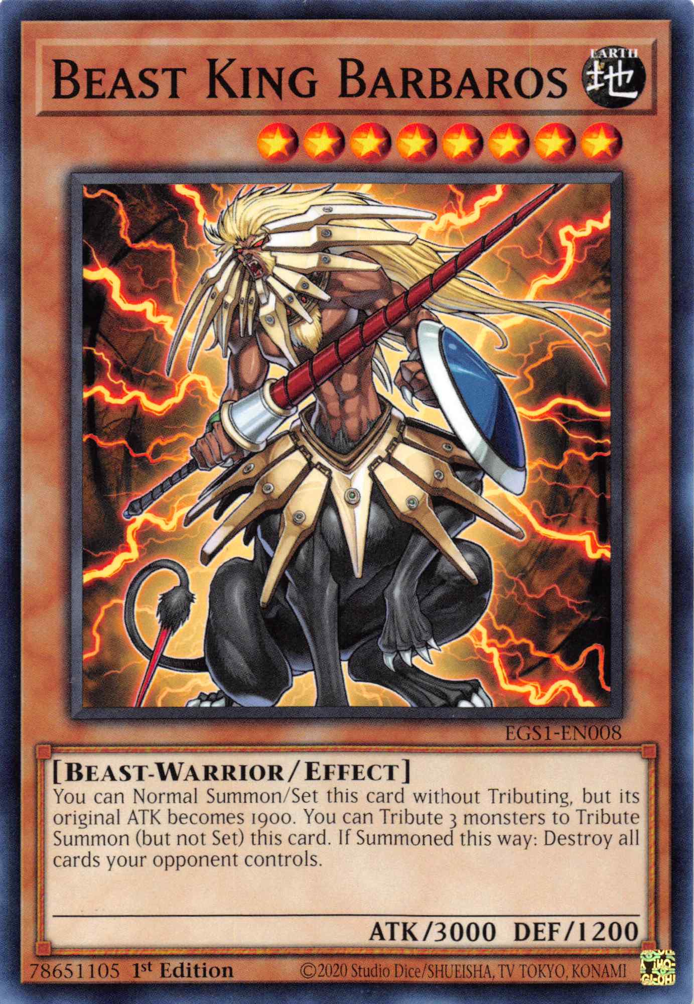 Beast King Barbaros [EGS1-EN008] Common | Shuffle n Cut Hobbies & Games