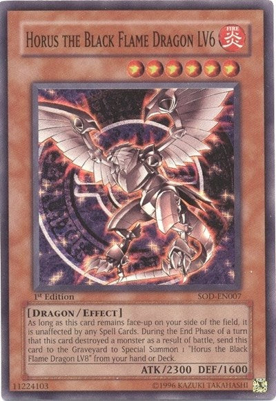 Horus the Black Flame Dragon LV6 [SOD-EN007] Super Rare | Shuffle n Cut Hobbies & Games