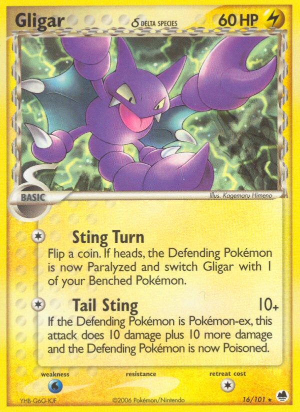 Gligar (16/101) (Delta Species) [EX: Dragon Frontiers] | Shuffle n Cut Hobbies & Games