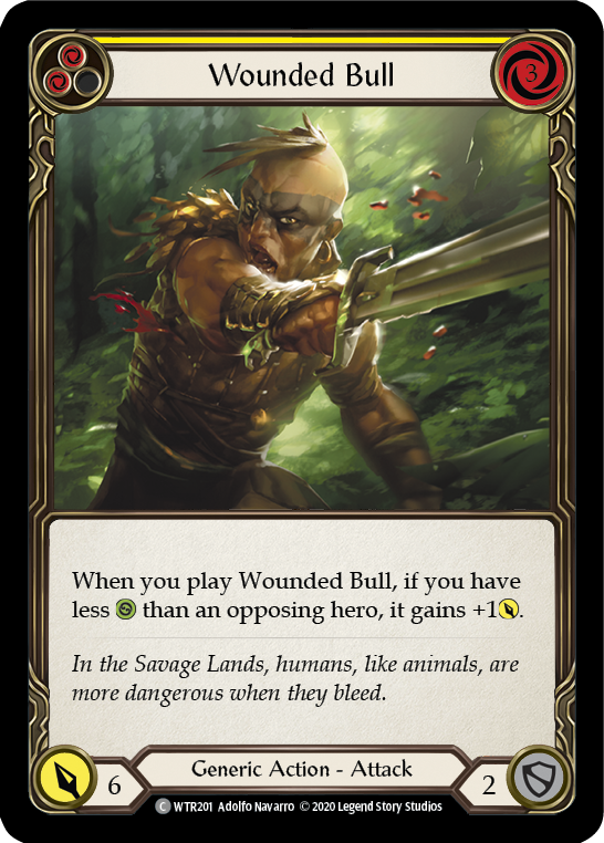 Wounded Bull (Yellow) [WTR201] Unlimited Edition Rainbow Foil | Shuffle n Cut Hobbies & Games
