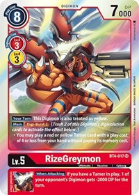 BT04: RizeGreymon | Shuffle n Cut Hobbies & Games