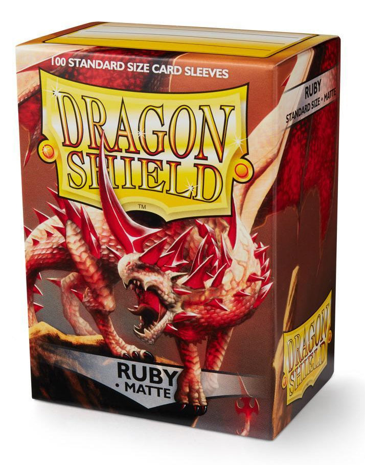 Dragon Shield 100ct MATTE standard Sleeves - Ruby | Shuffle n Cut Hobbies & Games