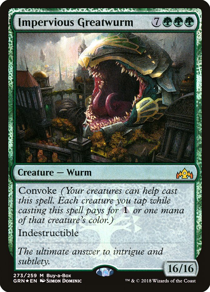 Impervious Greatwurm (Buy-A-Box) [Guilds of Ravnica] | Shuffle n Cut Hobbies & Games