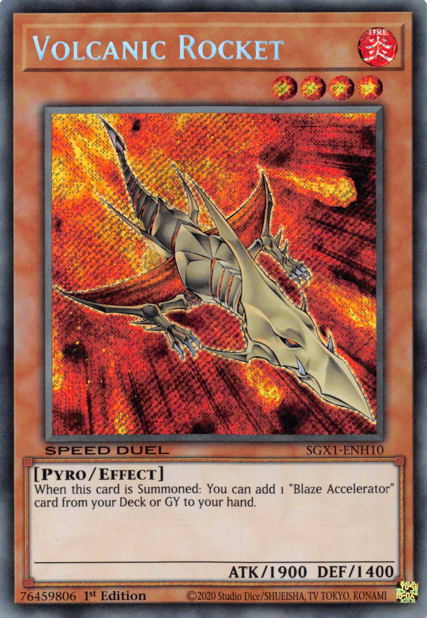 Volcanic Rocket [SGX1-ENH10] Secret Rare | Shuffle n Cut Hobbies & Games