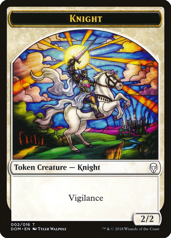 Knight Token (002/016) [Dominaria Tokens] | Shuffle n Cut Hobbies & Games