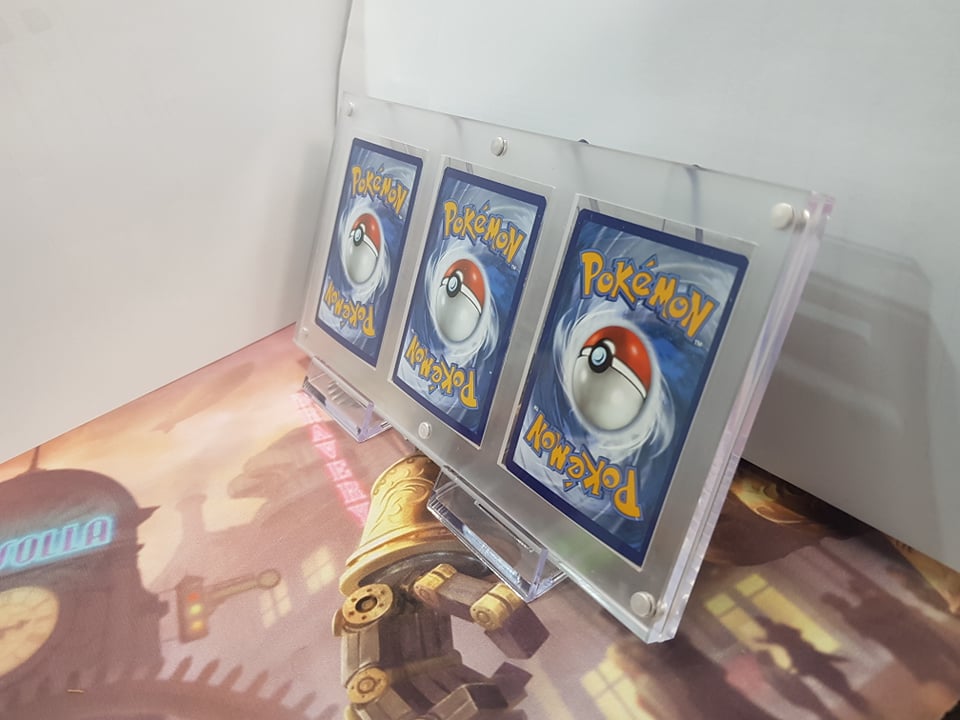 Magnetic Card Stand - Triple [12mm(D) x 220mm (W) x 100mm (H)] | Shuffle n Cut Hobbies & Games
