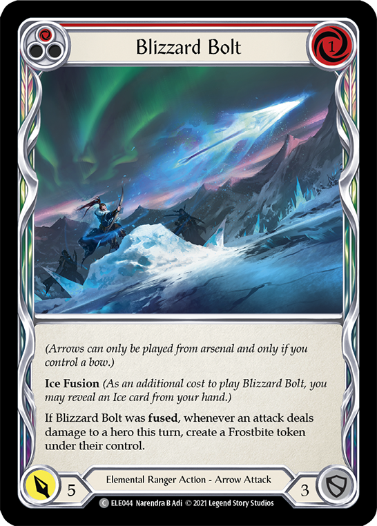 Blizzard Bolt (Red) [ELE044] (Tales of Aria)  1st Edition Rainbow Foil | Shuffle n Cut Hobbies & Games