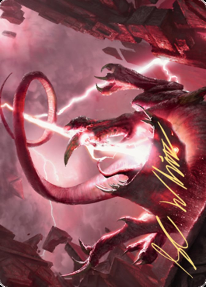 Thundering Rebuke Art Card (Gold-Stamped Signature) [Zendikar Rising Art Series] | Shuffle n Cut Hobbies & Games