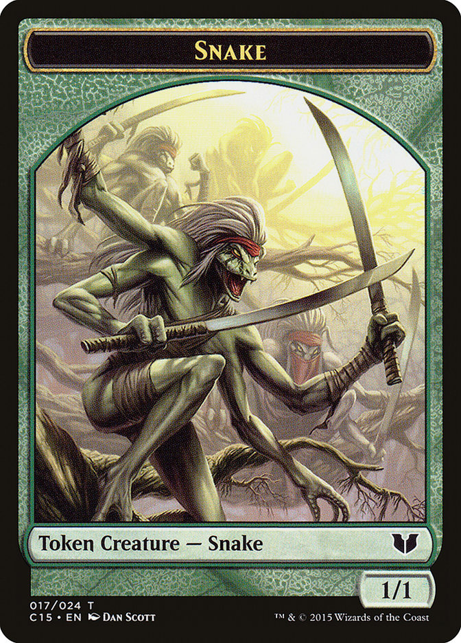Snake Token (017/024) [Commander 2015 Tokens] | Shuffle n Cut Hobbies & Games