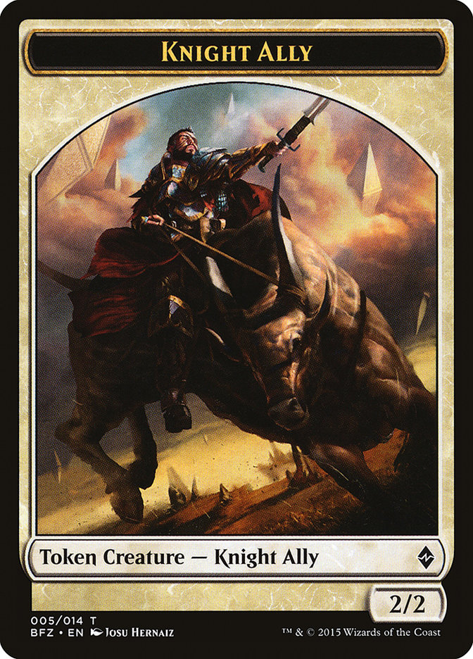 Knight Ally Token [Battle for Zendikar Tokens] | Shuffle n Cut Hobbies & Games