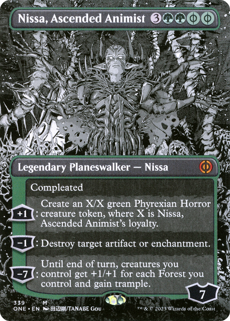 Nissa, Ascended Animist (Borderless Manga) [Phyrexia: All Will Be One] | Shuffle n Cut Hobbies & Games
