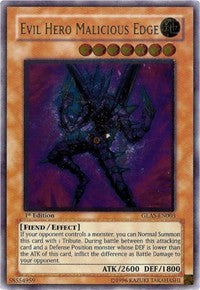 Evil HERO Malicious Edge (UTR) [GLAS-EN003] Ultimate Rare | Shuffle n Cut Hobbies & Games