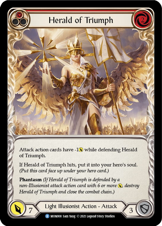 Herald of Triumph (Red) (Rainbow Foil) [MON008-RF] 1st Edition Rainbow Foil | Shuffle n Cut Hobbies & Games