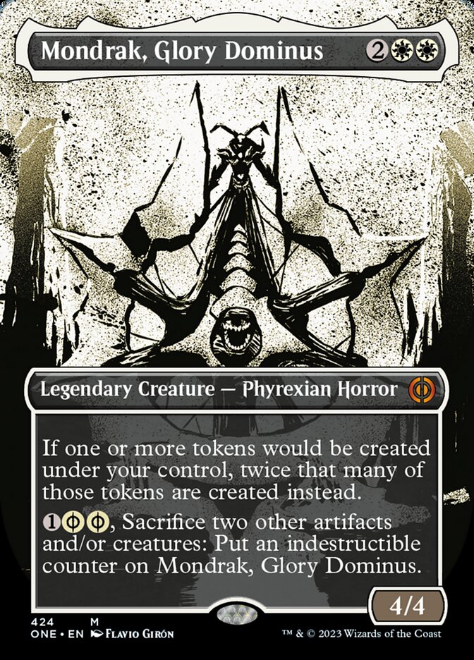 Mondrak, Glory Dominus (Borderless Ichor Step-and-Compleat Foil) [Phyrexia: All Will Be One] | Shuffle n Cut Hobbies & Games