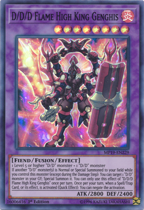 D/D/D Flame High King Genghis [MP19-EN229] Super Rare | Shuffle n Cut Hobbies & Games