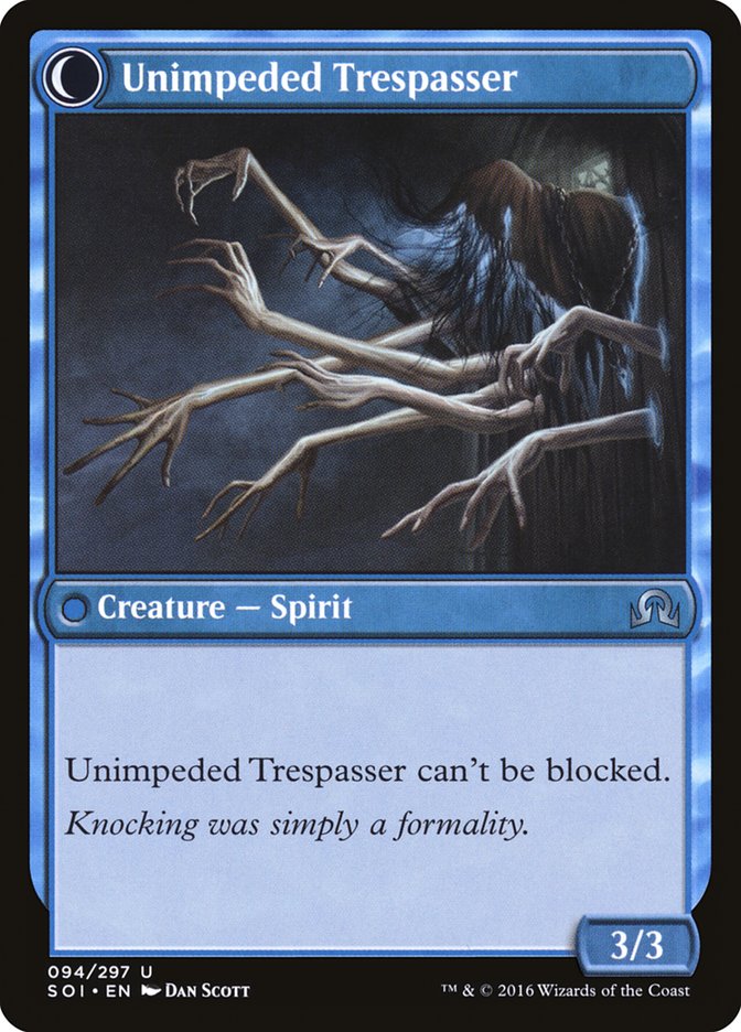 Uninvited Geist // Unimpeded Trespasser [Shadows over Innistrad] | Shuffle n Cut Hobbies & Games