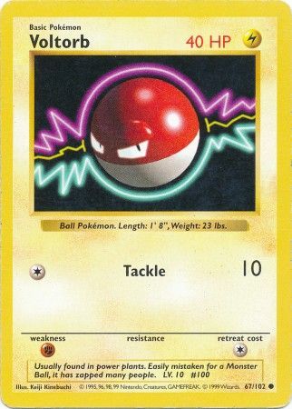 Voltorb (67/102) [Base Set Shadowless Unlimited] | Shuffle n Cut Hobbies & Games
