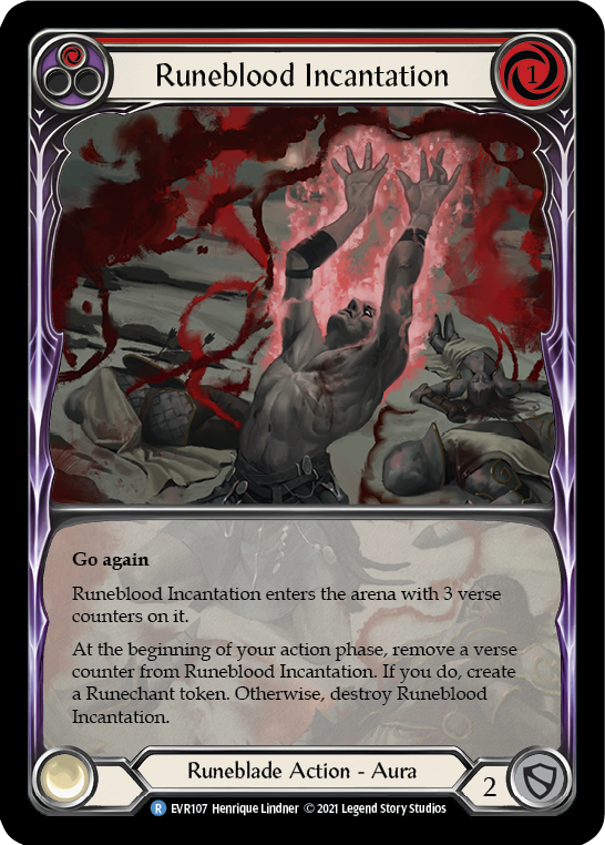 Runeblood Incantation (Red) [EVR107] (Everfest)  1st Edition Extended Art Rainbow Foil | Shuffle n Cut Hobbies & Games