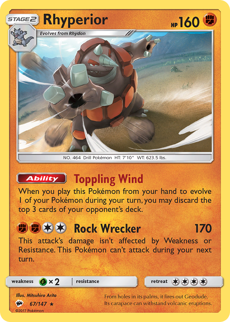 Rhyperior (67/147) [Sun & Moon: Burning Shadows] | Shuffle n Cut Hobbies & Games