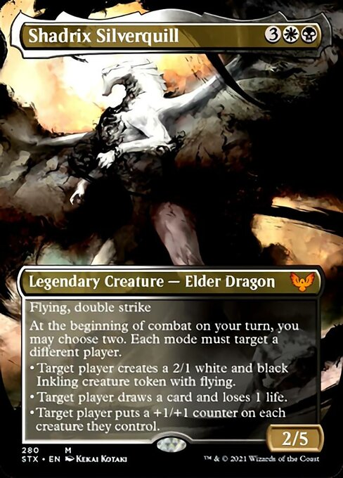 Shadrix Silverquill (Borderless Alternate Art) [Strixhaven: School of Mages] | Shuffle n Cut Hobbies & Games