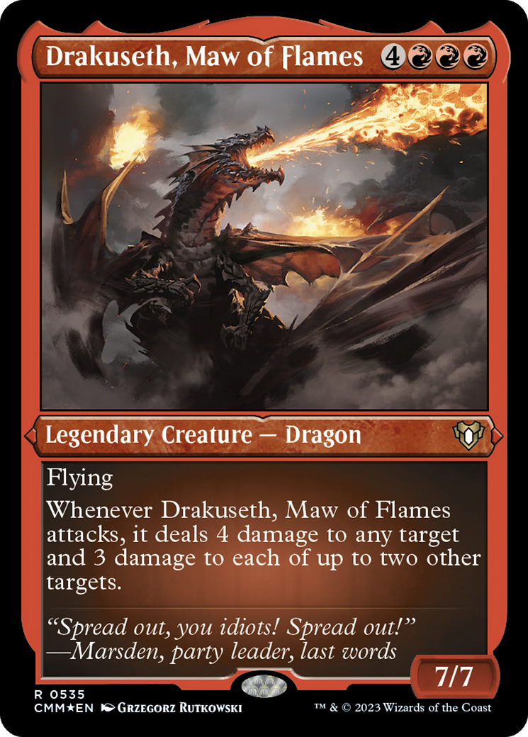 Drakuseth, Maw of Flames (Foil Etched) [Commander Masters] | Shuffle n Cut Hobbies & Games