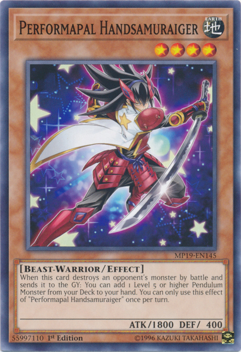 Performapal Handsamuraiger [MP19-EN145] Common | Shuffle n Cut Hobbies & Games