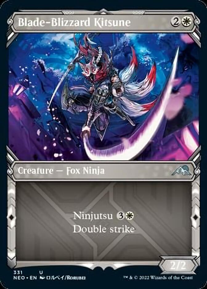 Blade-Blizzard Kitsune (Showcase Ninja) [Kamigawa: Neon Dynasty] | Shuffle n Cut Hobbies & Games