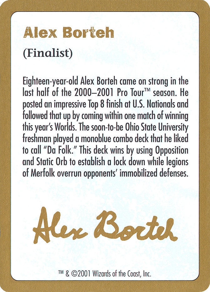 Alex Borteh Bio [World Championship Decks 2001] | Shuffle n Cut Hobbies & Games