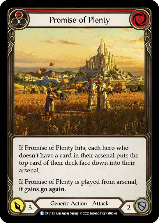 Promise of Plenty (Red) [CRU183] 1st Edition Normal | Shuffle n Cut Hobbies & Games