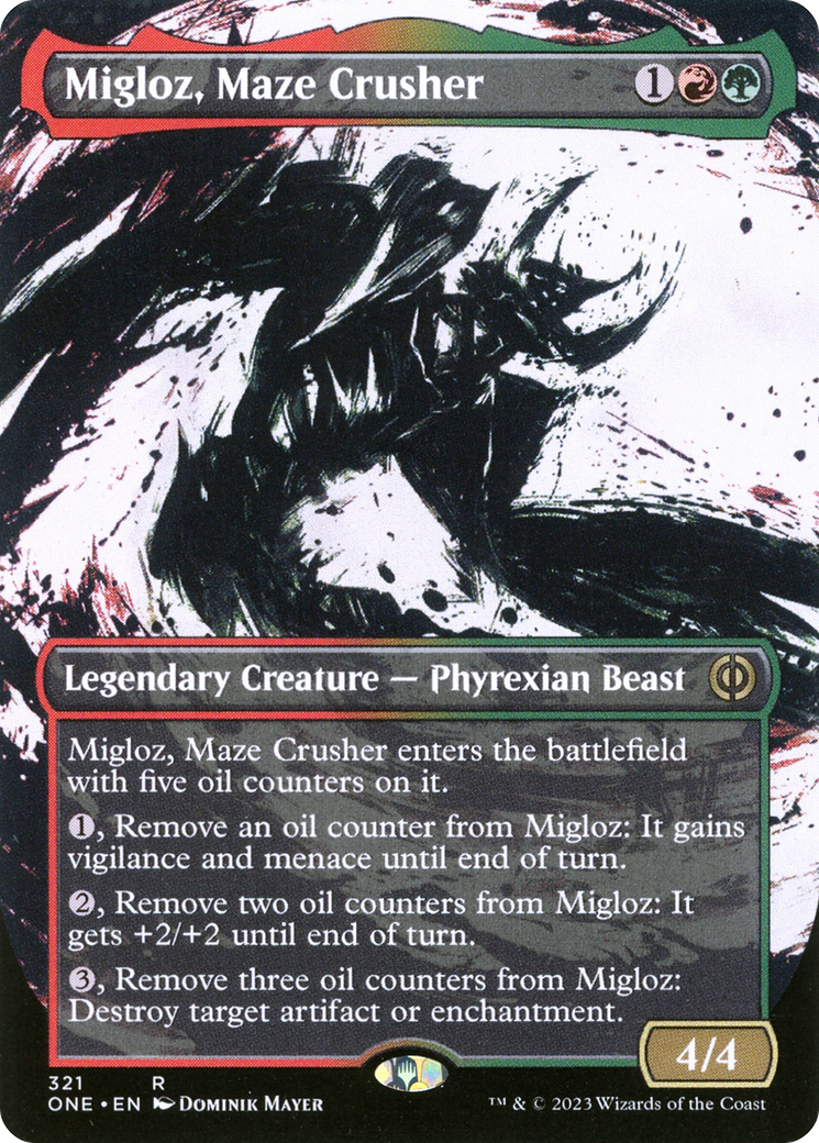 Migloz, Maze Crusher (Borderless Ichor) [Phyrexia: All Will Be One] | Shuffle n Cut Hobbies & Games
