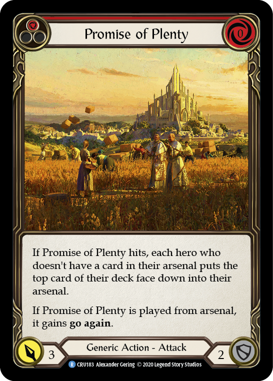 Promise of Plenty (Red) [CRU183] 1st Edition Rainbow Foil | Shuffle n Cut Hobbies & Games