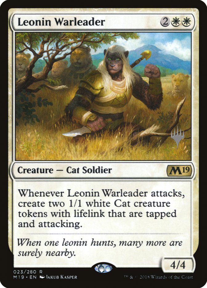 Leonin Warleader (Promo Pack) [Core Set 2019 Promos] | Shuffle n Cut Hobbies & Games