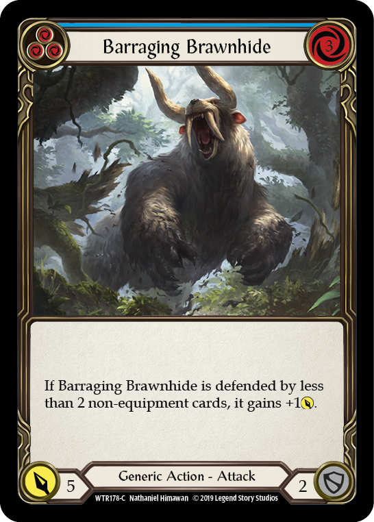 Barraging Brawnhide (Blue) [WTR178-C] Alpha Print Normal | Shuffle n Cut Hobbies & Games