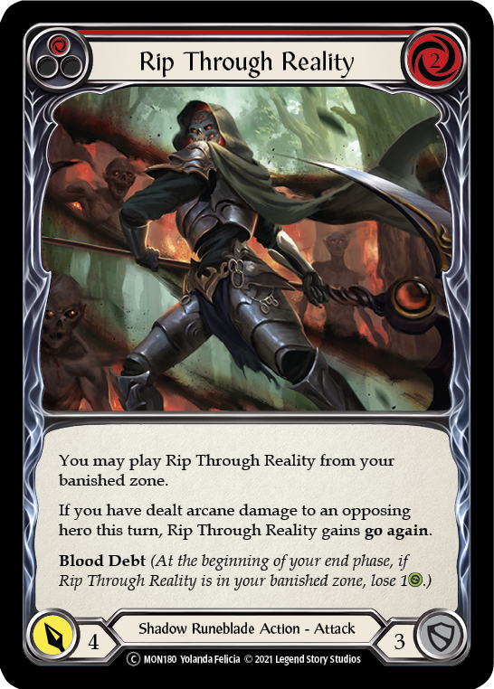 Rip Through Reality (Red) (Rainbow Foil) [U-MON180-RF] Unlimited Edition Rainbow Foil | Shuffle n Cut Hobbies & Games