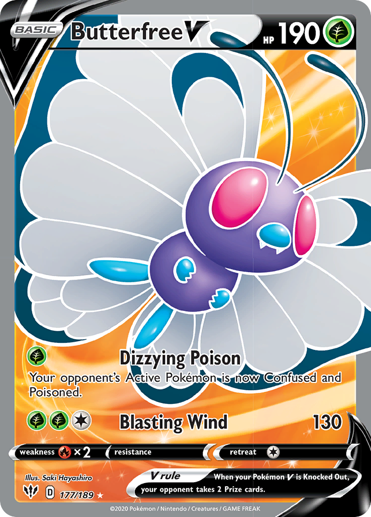 Butterfree V (177/189) [Sword & Shield: Darkness Ablaze] | Shuffle n Cut Hobbies & Games